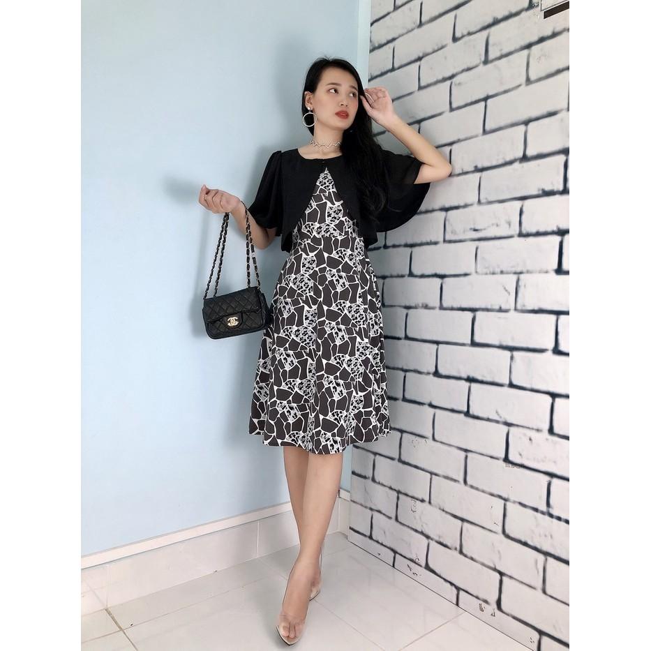 Đầm xòe đính áo khoác ngoài