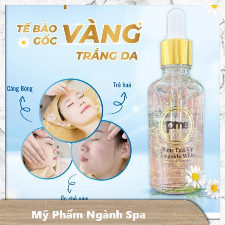 TẾ BÀO GỐC TRẮNG DA CĂNG BÓNG PIME FEEL UP AMPOULE WHITE DẠNG LỌ 50ML