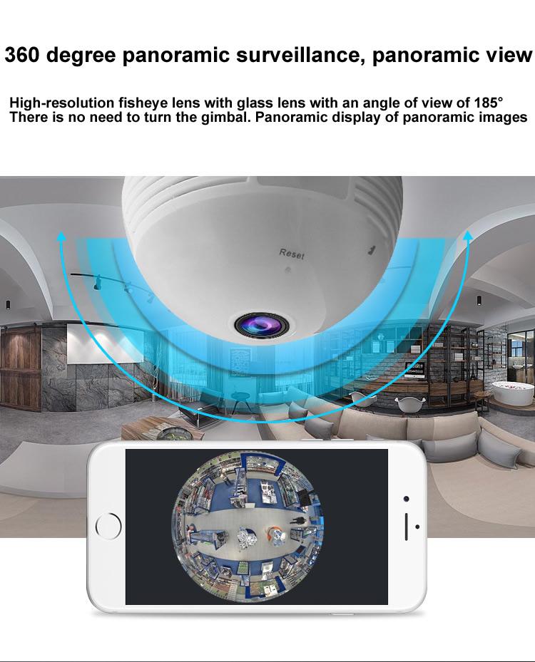 Máy quay video 360 độ Panorama 1.3 - 2 - 5 triệu pixel bóng đèn với điểm nóng WiFi WiFi Mobile Phone Mobile Bundle