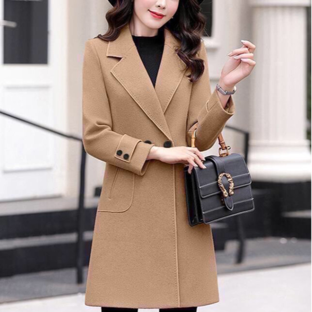 ÁO DẠ CỔ VEST DÁNG DÀI PHỐI NÚT TINH TẾ - NTL170