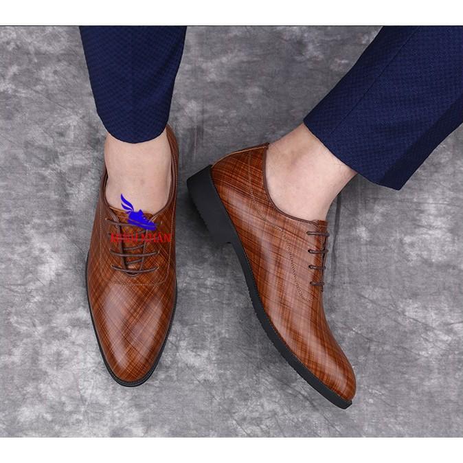 Minh Nhân-Giày Tây nam da bò Oxford Shoes giày buộc dây công sở nam tây nam giá rẻ da bò cao cấp Đẹp Thời trang B-4