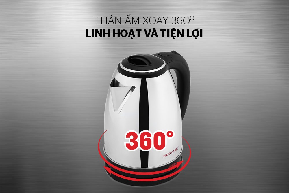 Ấm siêu tốc Inox 1.8L Sunhouse Happy Time HTD1088 - Hàng chính hãng