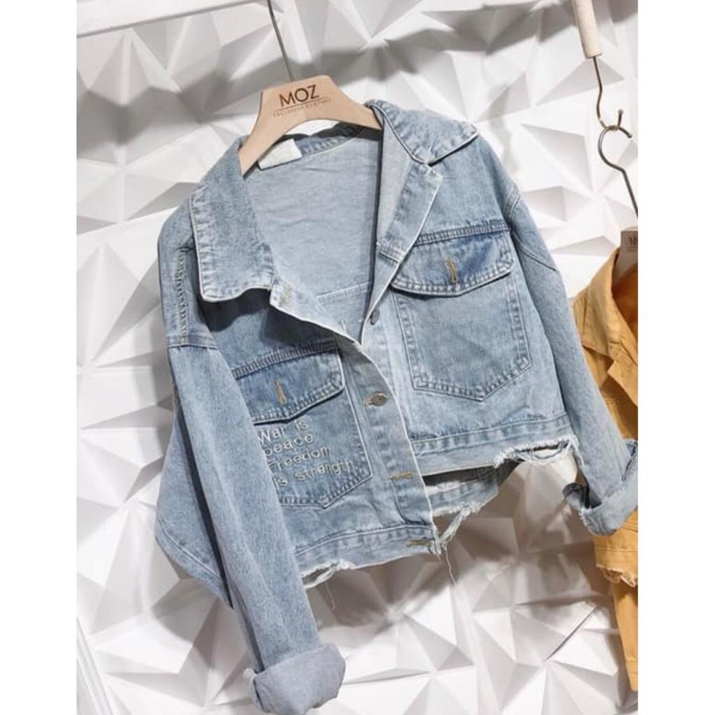 Áo khoác Jeans lưng thêu chữ mẫu mới hot hit