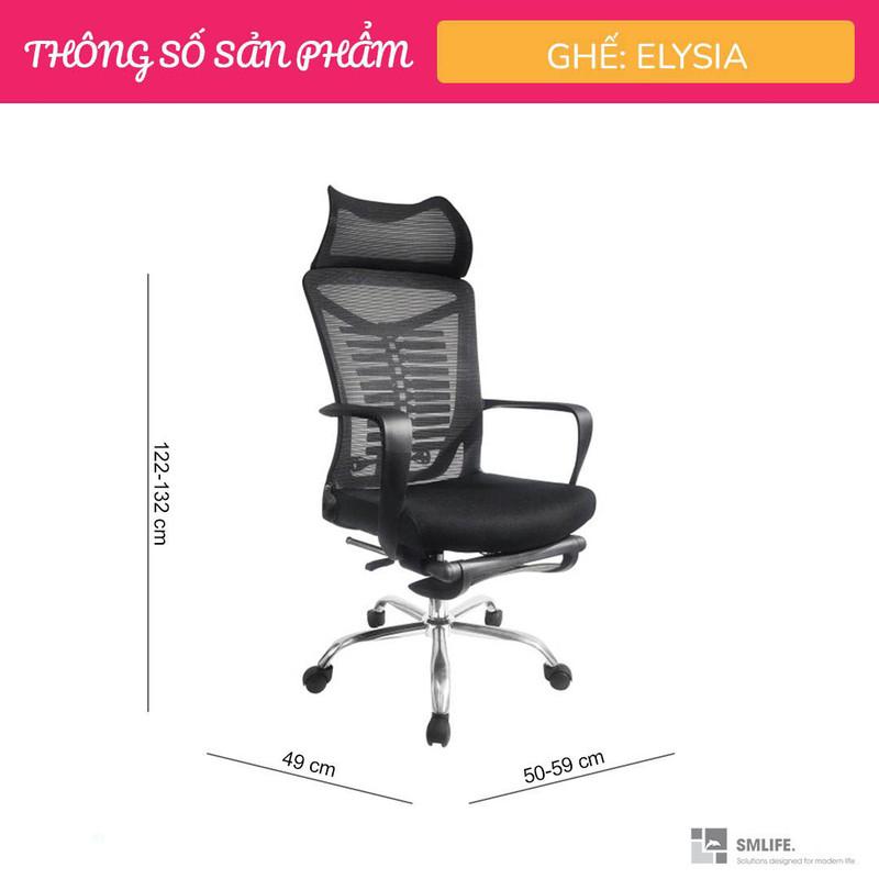 Ghế văn phòng chân xoay lưng cao bọc lưới SMLIFE Elysia