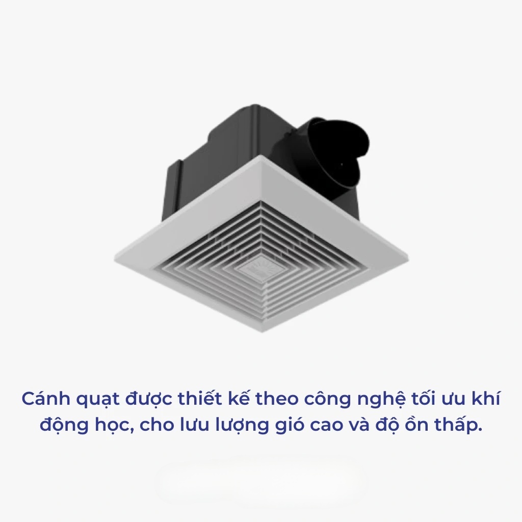 Quạt hút thông gió âm trần Rạng Đông QHAT01 cổ đứng, cổ ngang, động cơ bền bỉ - Hàng chính hãng