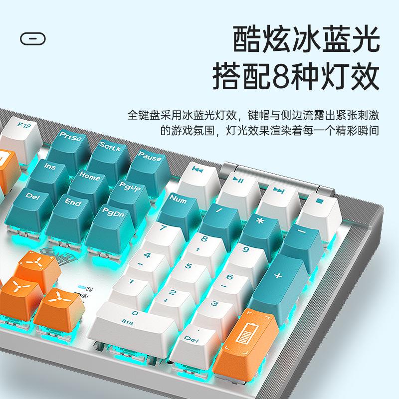 Đảm bảo chất lượng Bàn phím cơ Tarantula F3050 2.4G không dây + có dây chế độ kép tùy chỉnh có thể tráo đổi nóng cho ngành công nghiệp nặng màu xám ánh sáng xanh lam-xanh lục