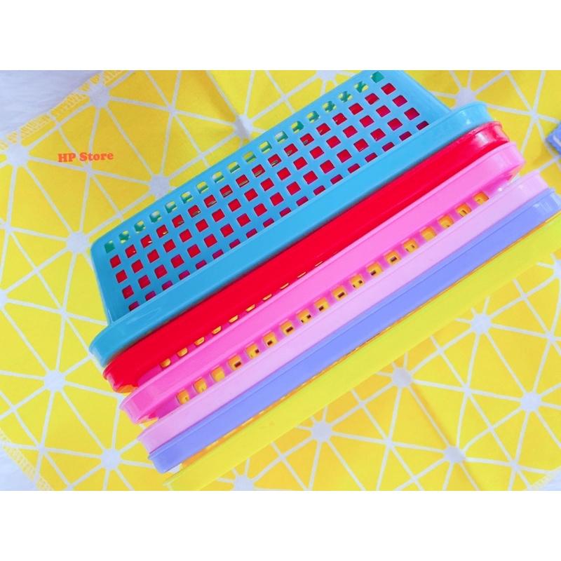 Rổ Nhựa Chữ Nhật Nhiều Màu Nhựa Size 20cm x 13cm