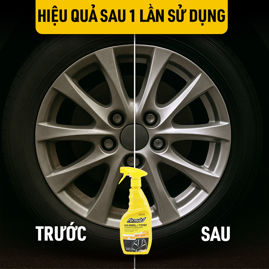 Xịt Làm Sạch Mâm &amp; Vỏ Xe FORMULA 1 615264 680ml Đánh Bay Bụi Phanh Sáng Bóng Tức Thì - Nhập Khẩu Chính Hãng