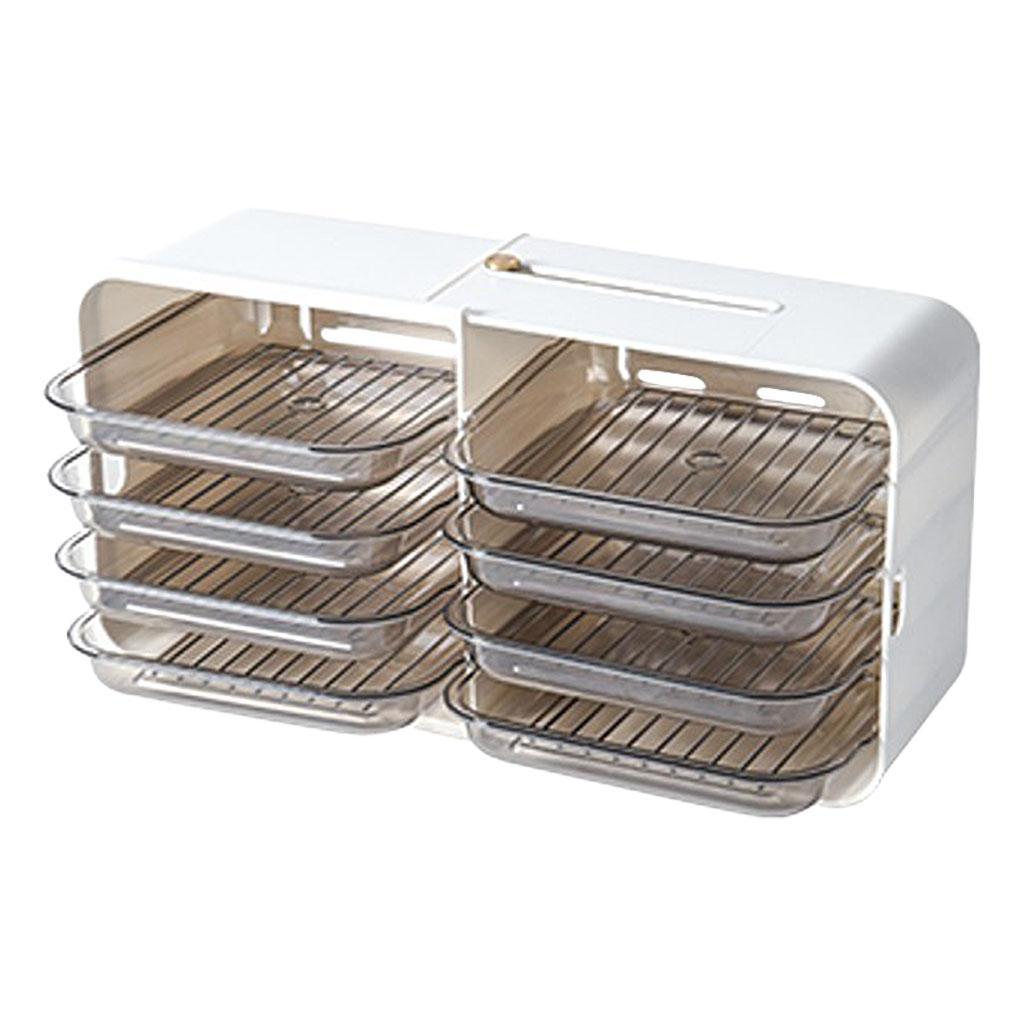 4-Tiers Side Dishes Rack Wall Mounted Storage Dish Tray Rack for Kitchen White