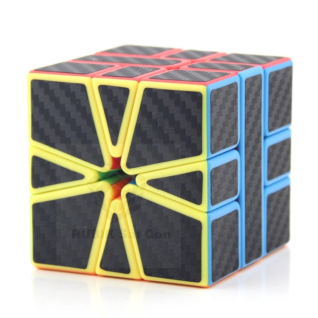 Khối Rubik Carbon Biến Thể Square 1 - Rubic Ma Thuật Các Bon Biến Dạng - Ru Bíc Cacbon MoYu Meilong - Rubick Cac Bon Đẹp