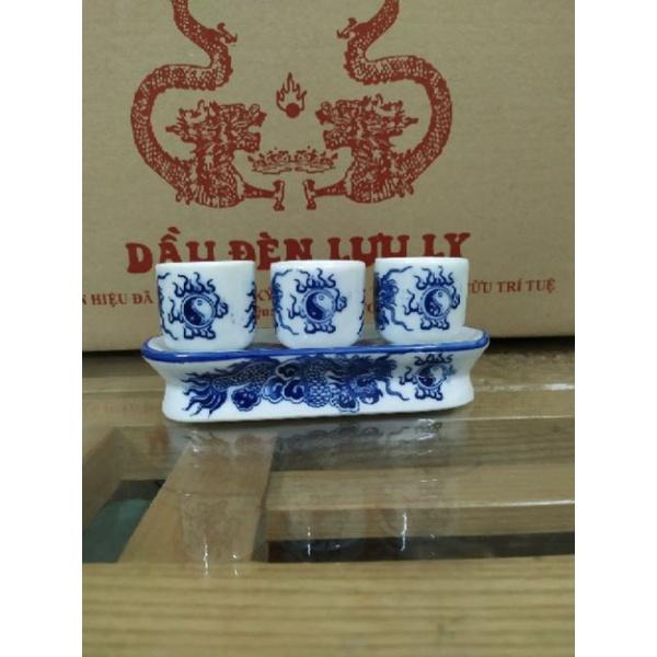 Bộ chén thờ cúng gia tiên, bộ kỷ 3,kỷ 5 hàng gốm sứ bát tràng