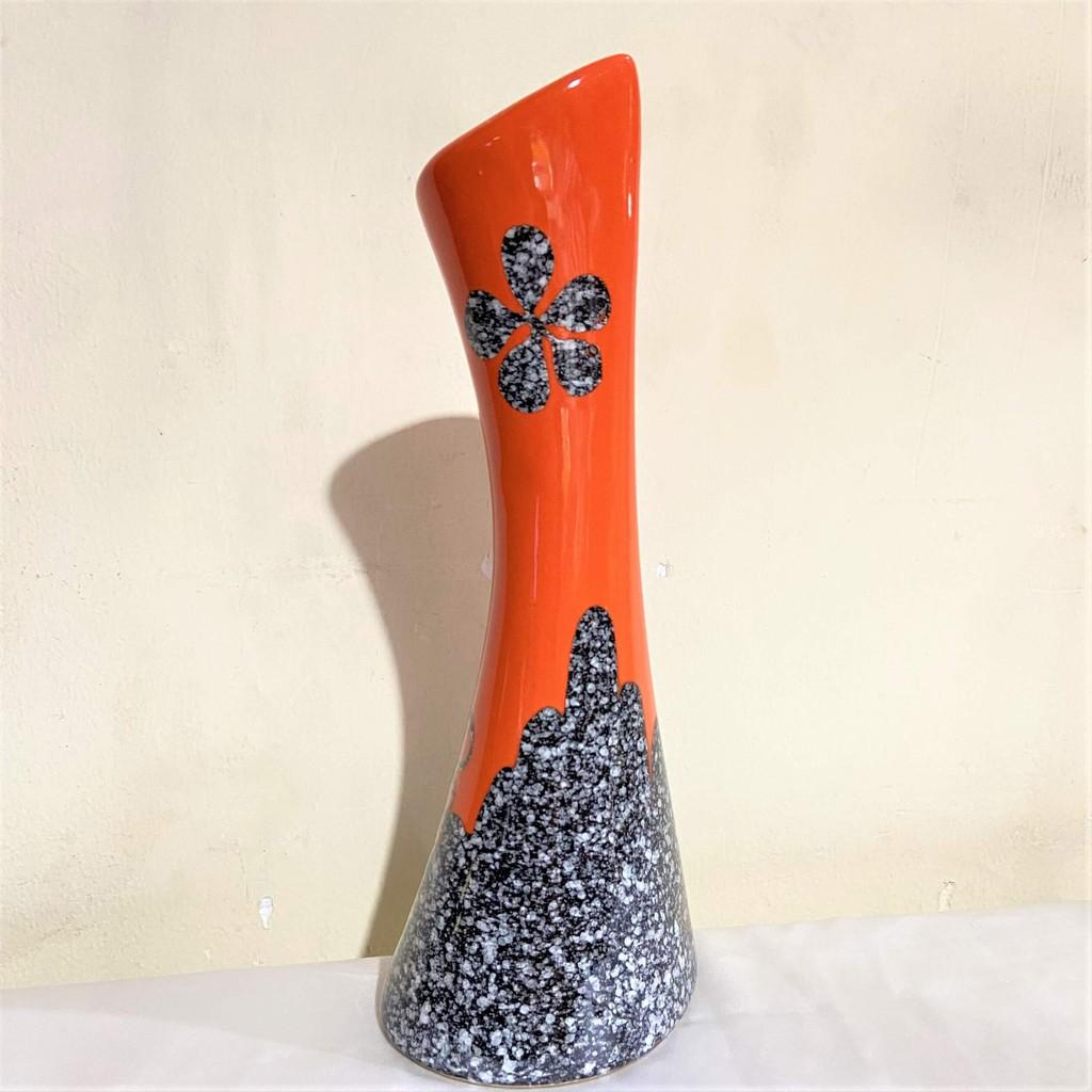 Bình Hoa Vẹo Sứ Bát Tràng Vân Đá Cao 25cm