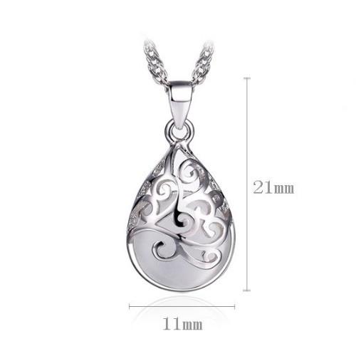 Bộ trang sức Dây chuyền Bông tai đá nhân tạo hình giọt nước BHB42
