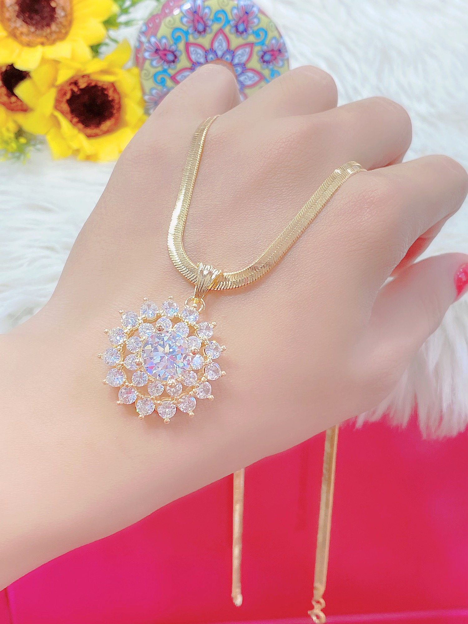 Dây chuyền mặt xoàn mạ 18k cao cấp H279