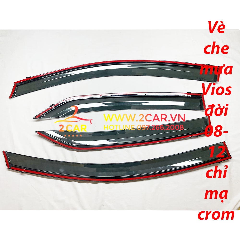 Vè che mưa xe Vios 2008 2009 2010 2011 2012 2013 chất liệu chỉ mạ crom cao cấp