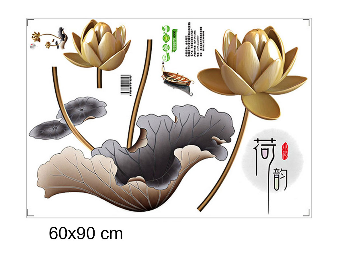 Decal dán tường sen đồng một lá GS9570