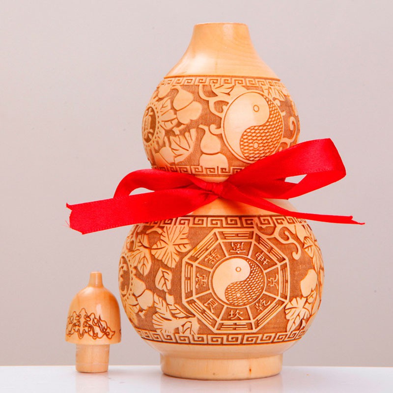 Hồ lô gỗ đào tự nhiên kích thước 14cm