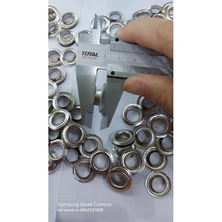 Khoen ore 12mm Khuy mắt cáo đóng bạt, bấm bạt, bấm túi giấy Bằng Sắt xi Màu bạc Bán sỉ Túi 1kg