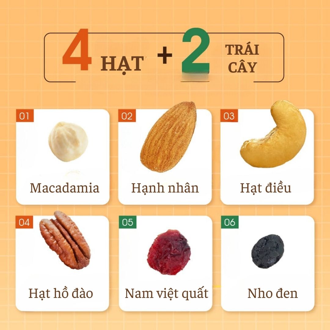 Combo Thập cẩm hạt trái cây khô Dailynuts Hạt điều, hạnh nhân, hạt bí, nam việt quất, cherry khô 25g x 12 gói Dan D Pak