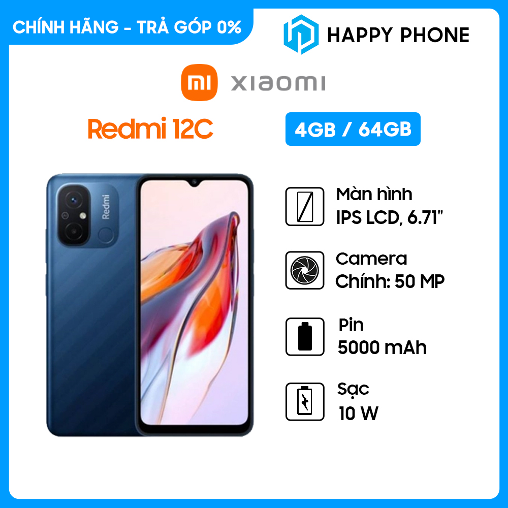 Điện thoại Xiaomi Redmi 12C (4GB/64GB) - Hàng chính hãng