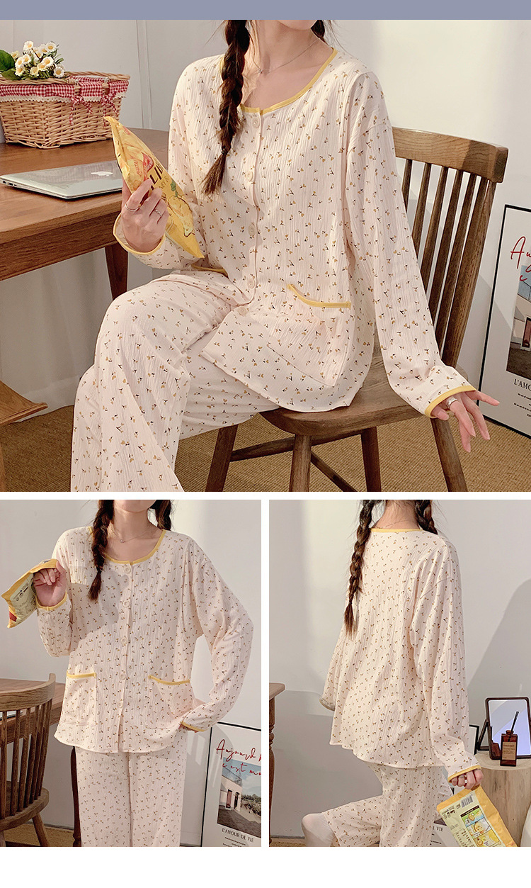 Bộ Đồ Bầu Và Sau Sinh Dài Tay Cao Cấp Azuno AZ205 Chất Liệu Cotton Co Giãn Mặc Hè Thu Mát