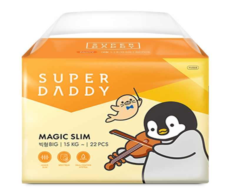 Bỉm Tã quần SUPER DADDY Magic Slim cao cấp Hàn Quốc BIG SIZE NEW 22M