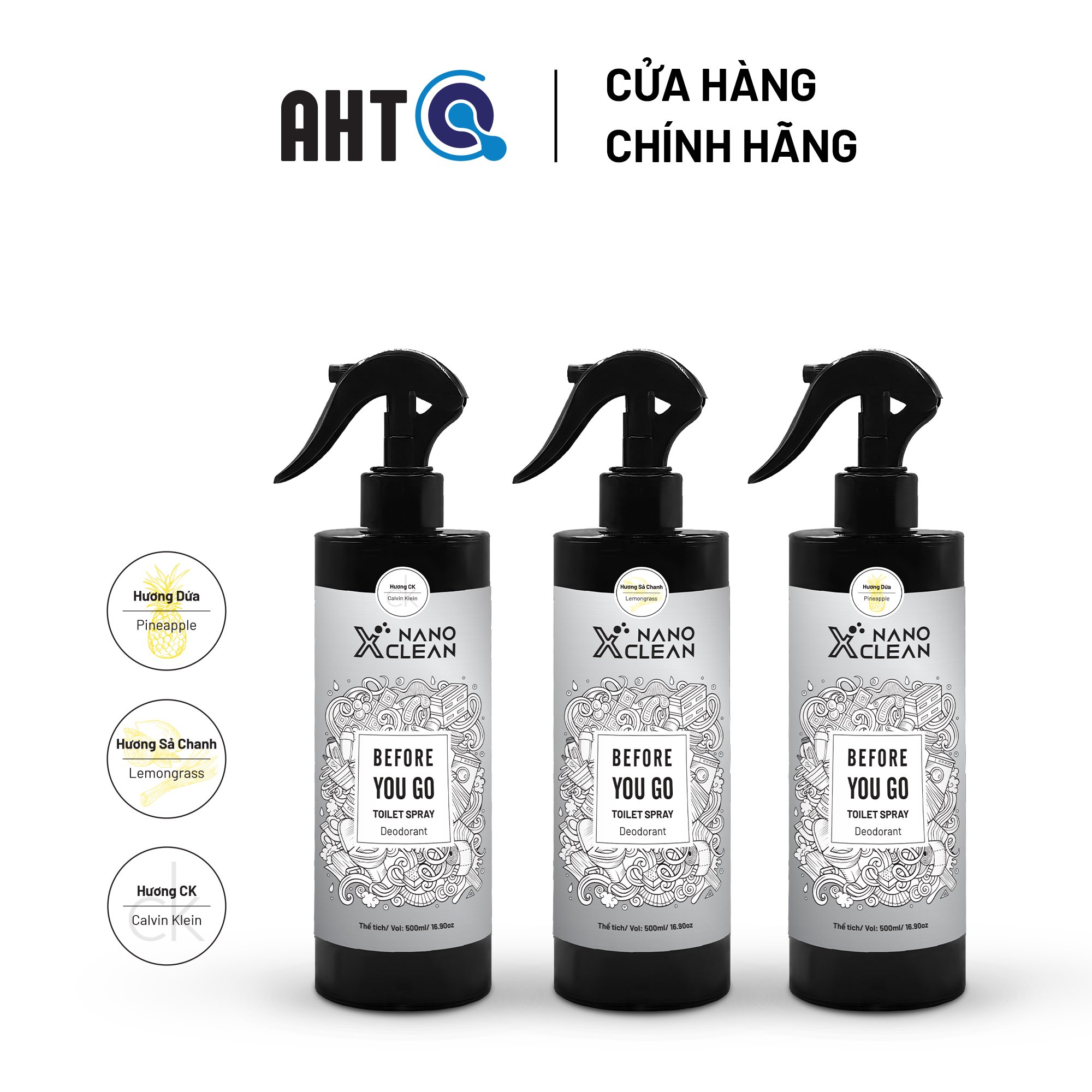 NANO BẠC CHAI XỊT KHỬ MÙI TOILET KHỬ MÙI NHÀ VỆ SINH NANO XCLEAN TOILET SPRAY AHT CORP (AHTC)