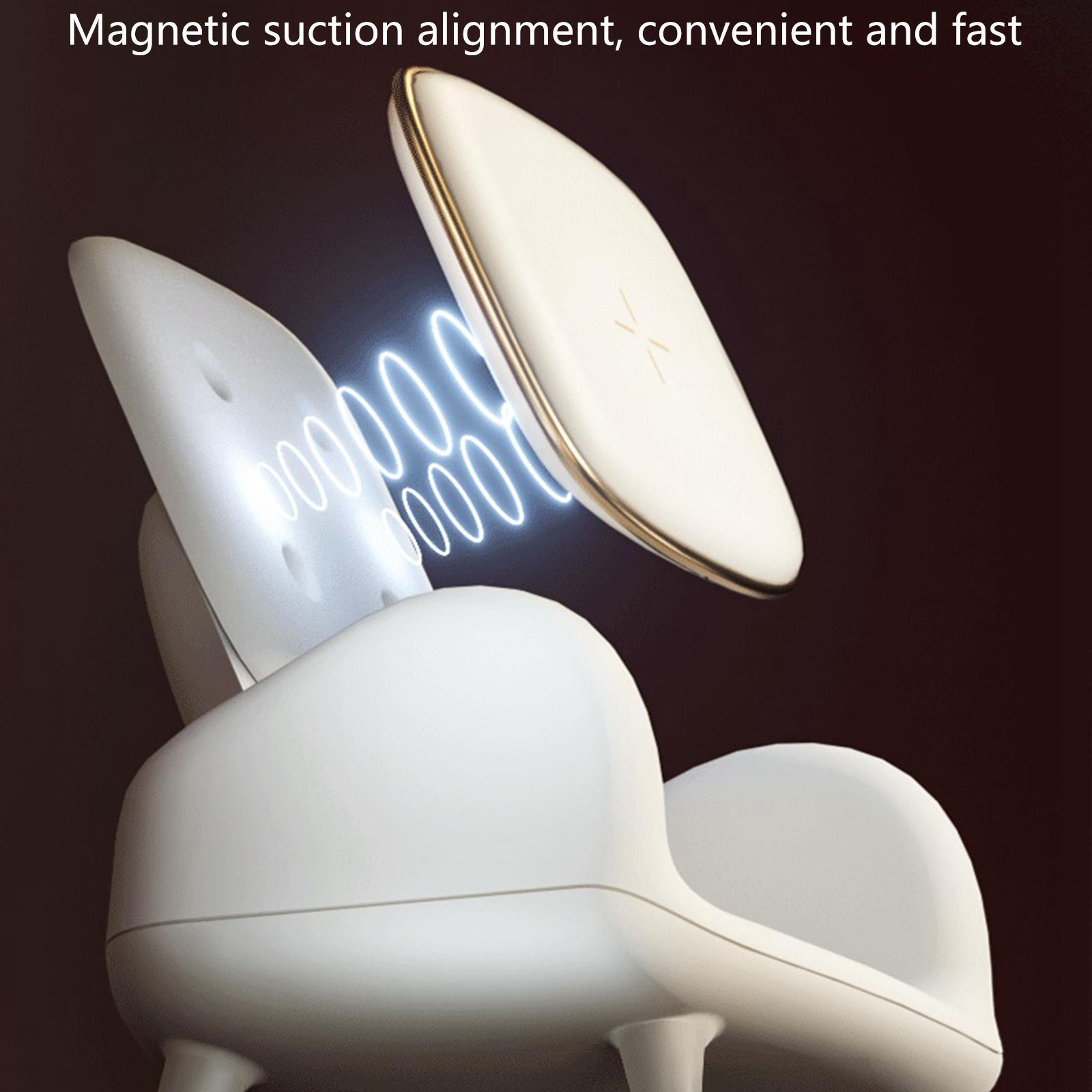 10W Wireless Charger Pad Night Lamp Light wood color