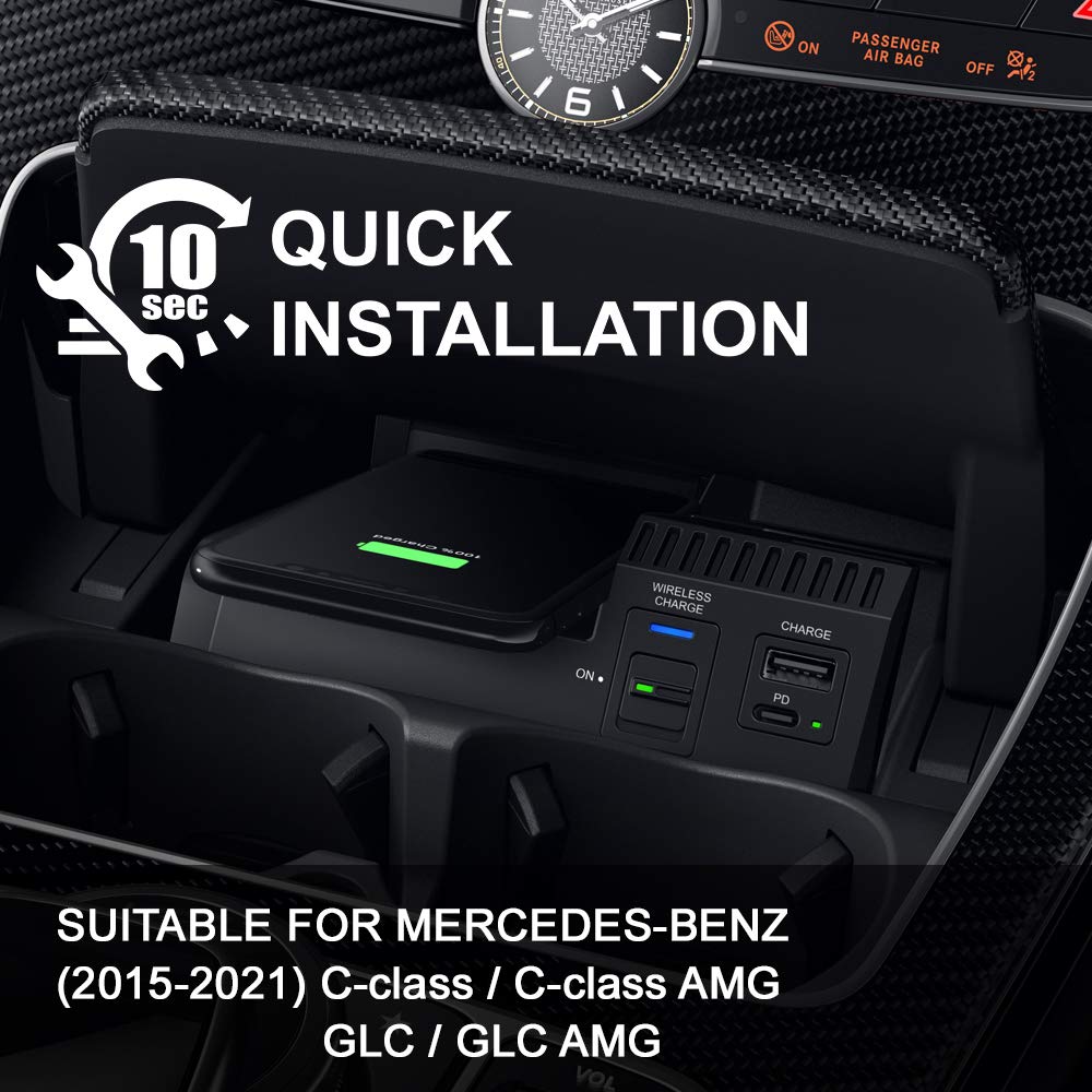 Sạc điện thoại không dây DOCK C63 V2 cho Mercedes-Benz C-Class/GLC
