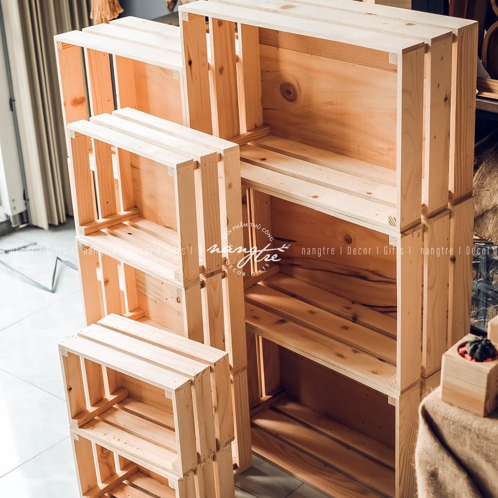 Thùng gỗ pallet chữ nhật - khay gỗ pallet