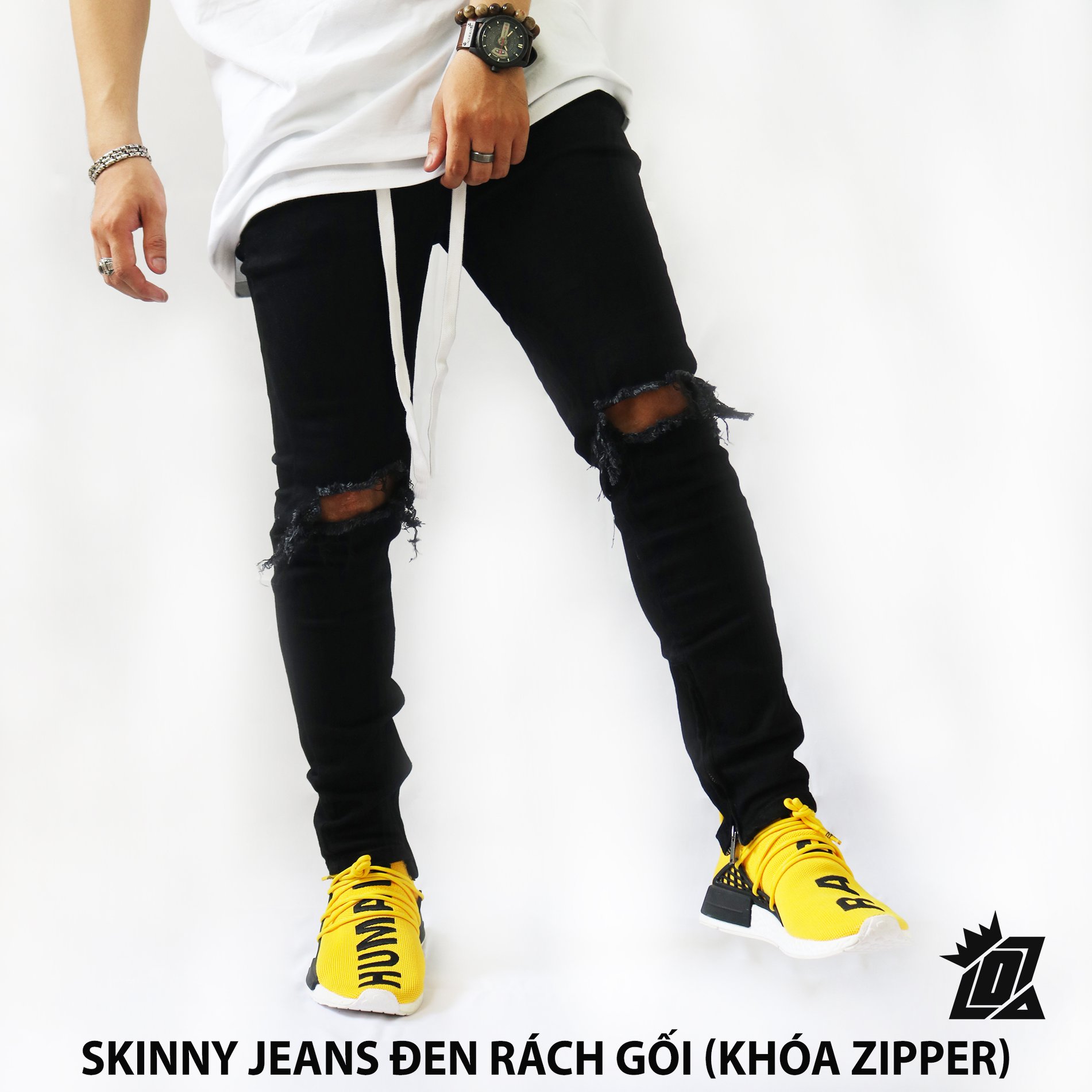 Quần jean nam Skinny khóa Zipper Datino chất Denim dày dặn co giãn