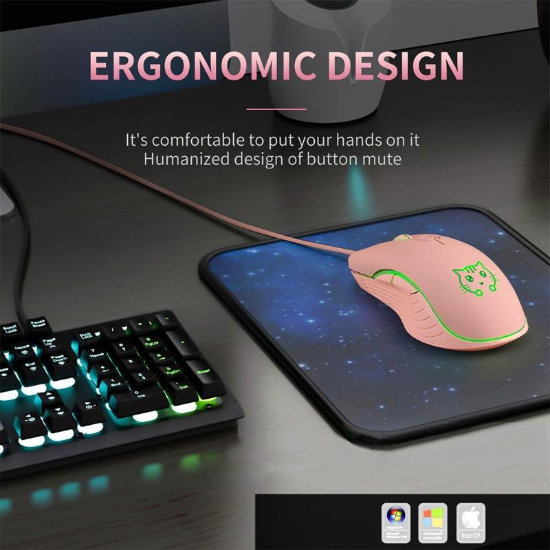 Y8AC 2400DPI Chuột Máy Tính Có Dây 7 Màu LED Backlit Đèn Nền Cho Văn Phòng Nhà Game Thủ Tương Thích Với Laptop máy Tính Để Bàn