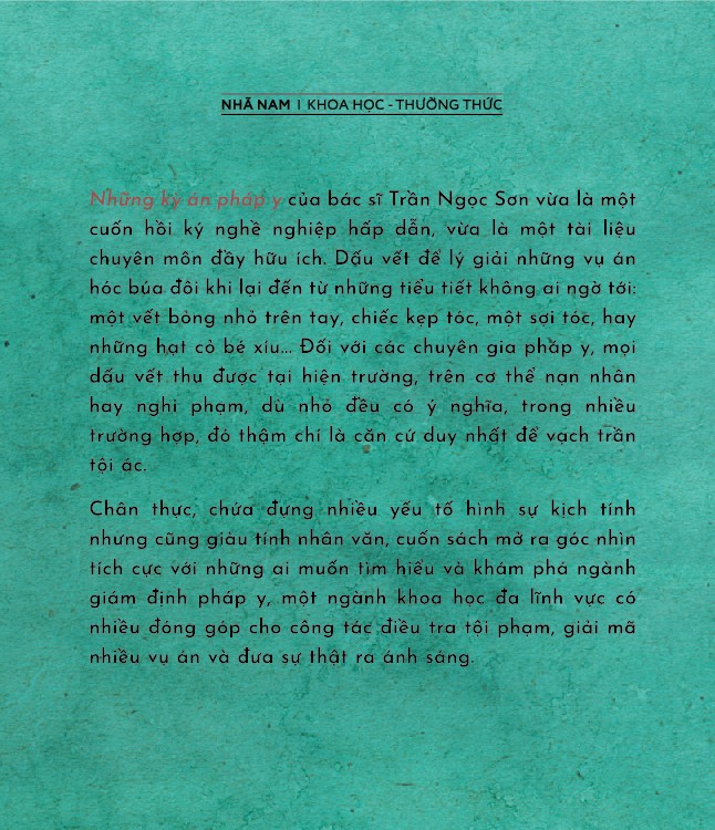 Sách - Những kỳ án pháp y (B.sĩ pháp y Trần Ngọc Sơn) (Nhã Nam Official)