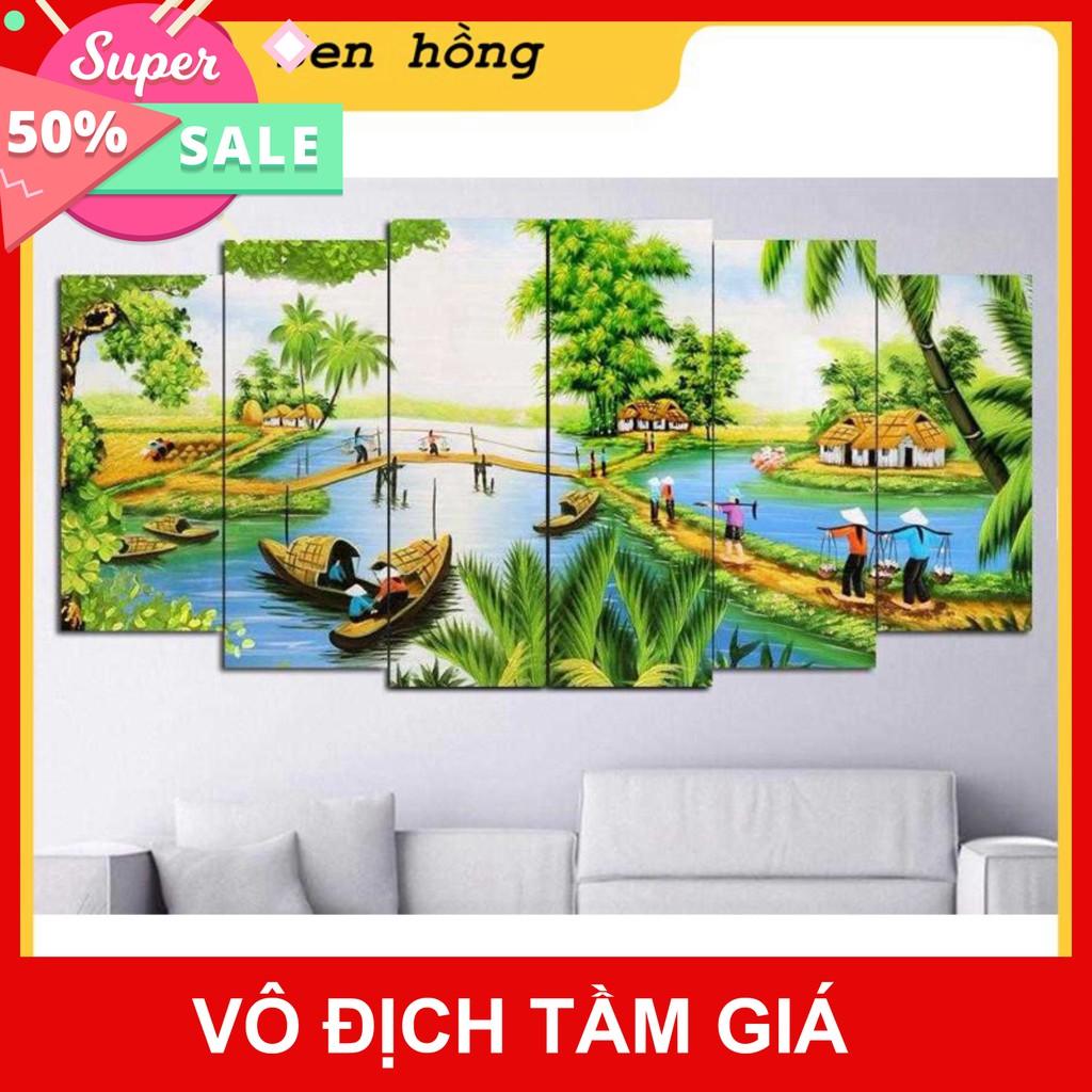 Bộ tranh treo tường phong thủy trang trí nội thất đẹp và giá gốc tại xưởng mới nhất thị trường ĐL 63 đồng quê xưa