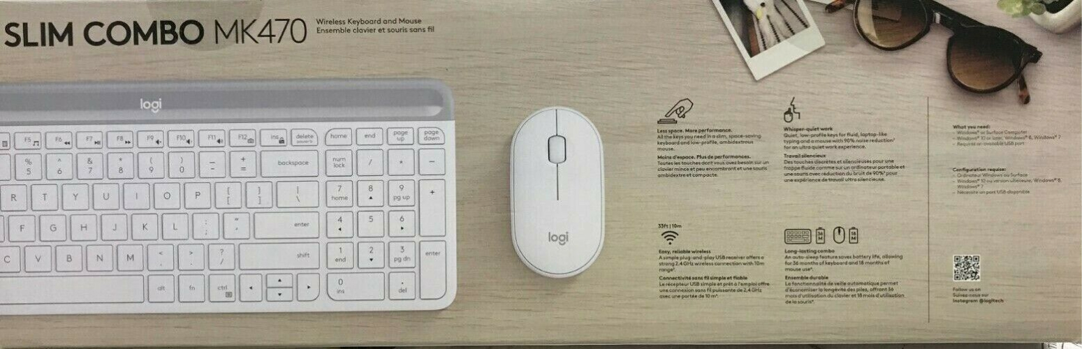 Bộ Bàn Phím Và Chuột Không Dây Logitech MK470 Slim - Hàng Chính Hãng