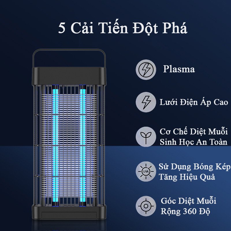 Đèn Bắt Muỗi Và Diệt Côn Trùng KUNBE Công Suất Lớn 16W, Công Nghệ Ánh Sáng Sinh Học – Phiên Bản Cao Cấp