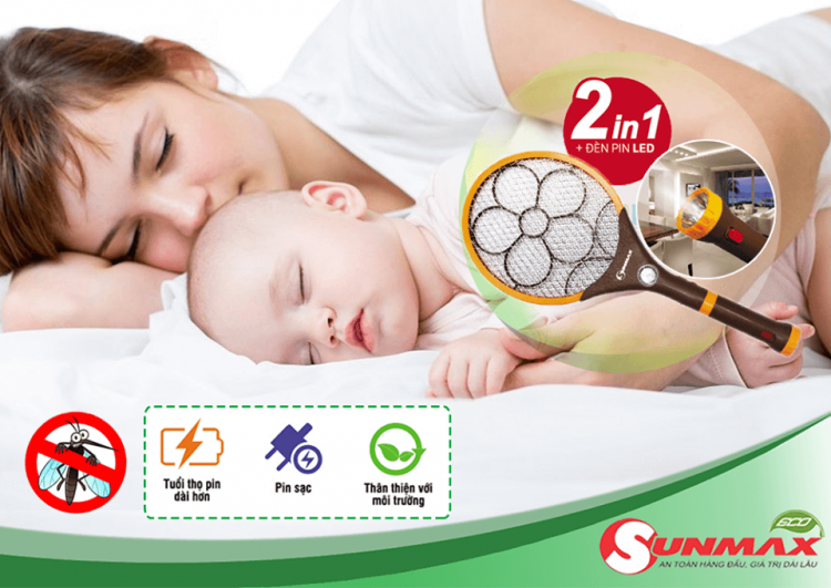 Vợt muỗi Sunmax SLG9005WD