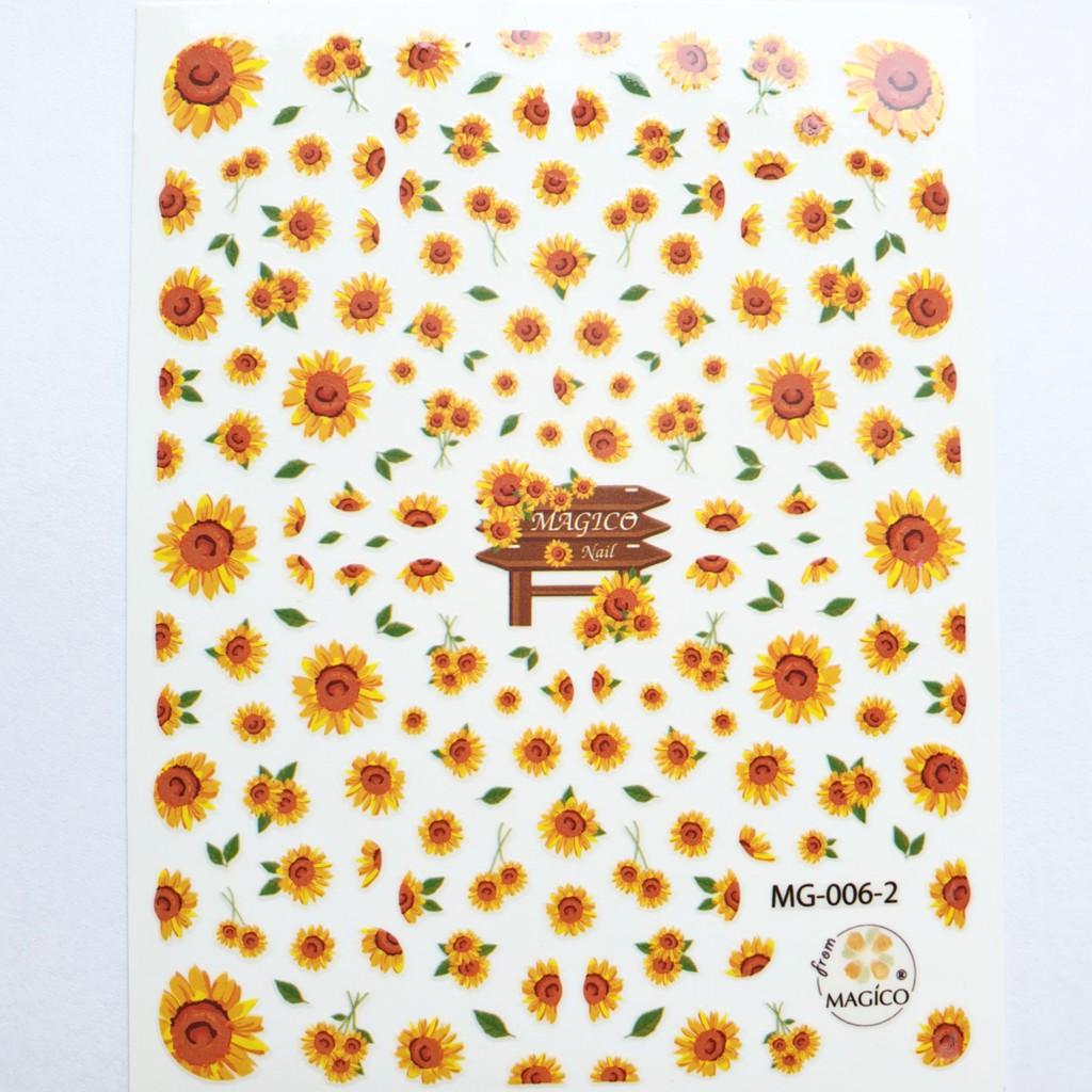 Sticker 3D magico hướng dương - Hình dán móng 006-2