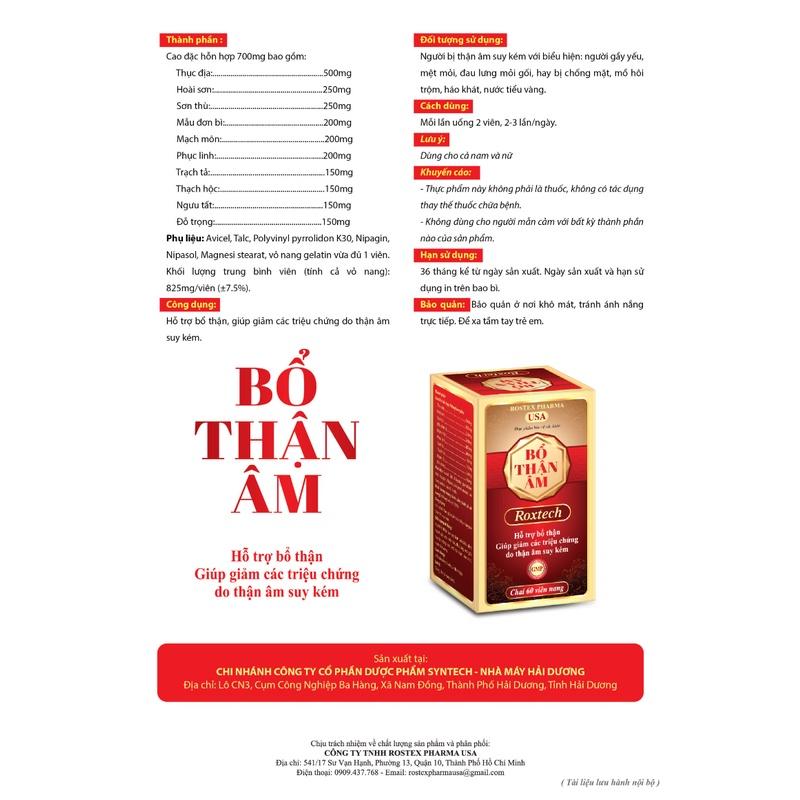 BỔ THẬN ÂM ROSTEX CHAI 30 VIÊN