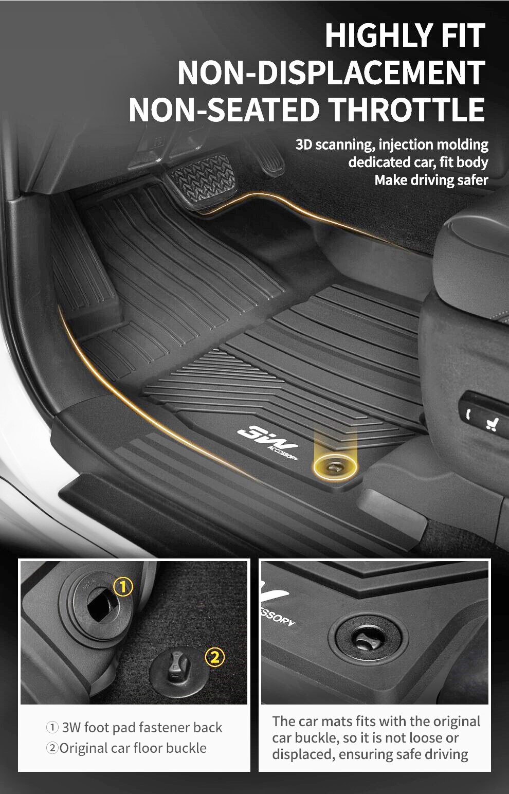 Thảm lót sàn xe ô tô dành cho TOYOTA RAV4 2013-2018 Nhãn hiệu Macsim 3W chất liệu nhựa TPE đúc khuôn cao cấp - màu đen