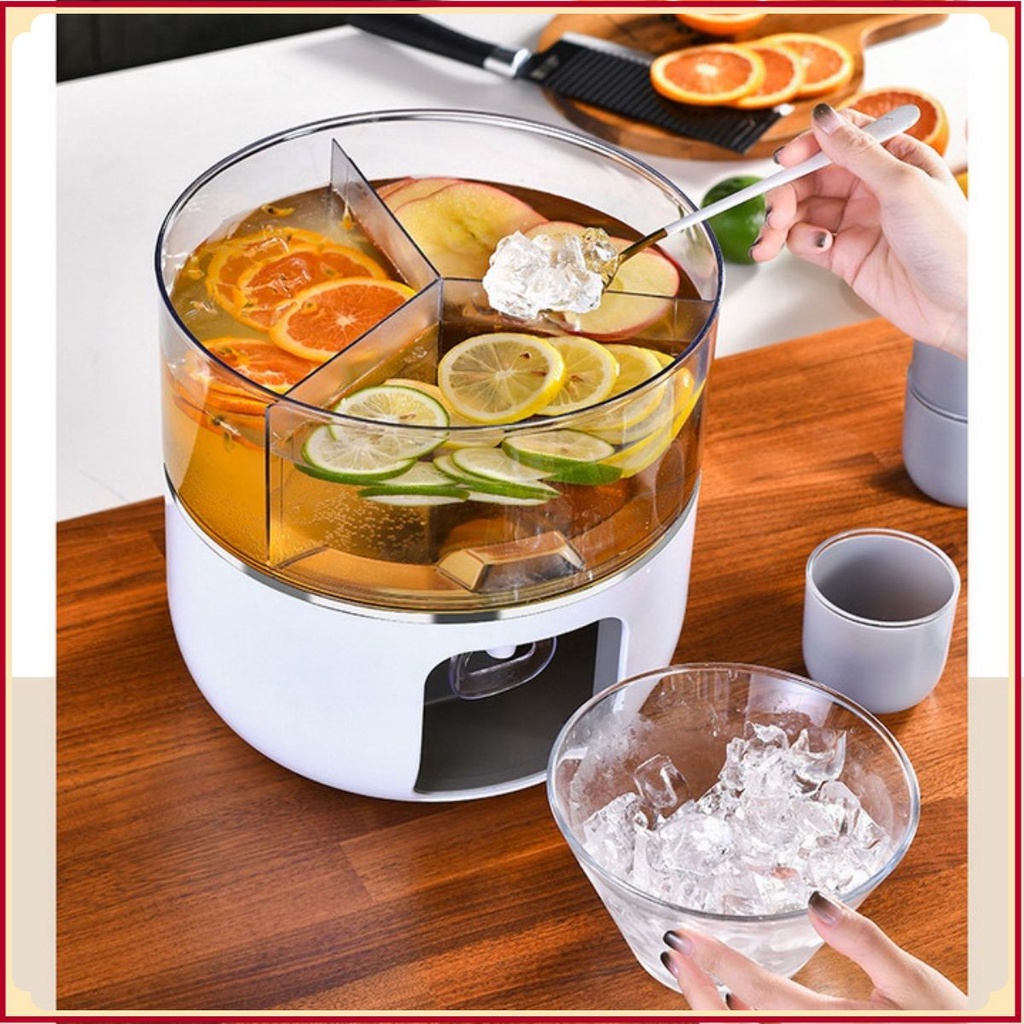 HỘP ĐỰNG NƯỚC TRÁI CÂY PHA TRẾ CÓ 3 NGĂN