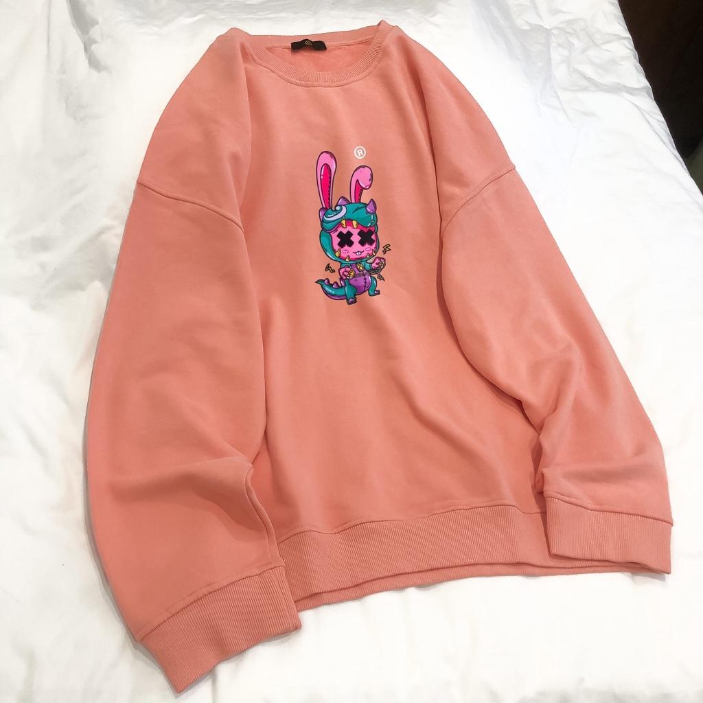 Áo Sweater nam nữ MEANSTORE nỉ da cá oversize Unisex form rộng Ulzzang Hàn Quốc chất mềm mịn - Hồng đào