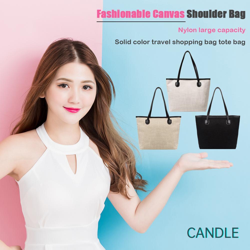 Túi Xách Tay Bằng Vải Canvas Cỡ Lớn Tiện Dụng Dành Cho Nữ