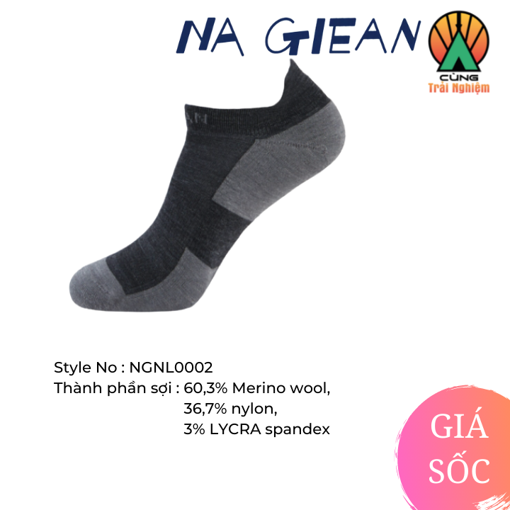 Tất Lông Cừu Merino Cao Cấp Chuyên Dụng Thể Thao, Dã Ngoại, Leo Núi,Trekking Na Giean NGNL0002