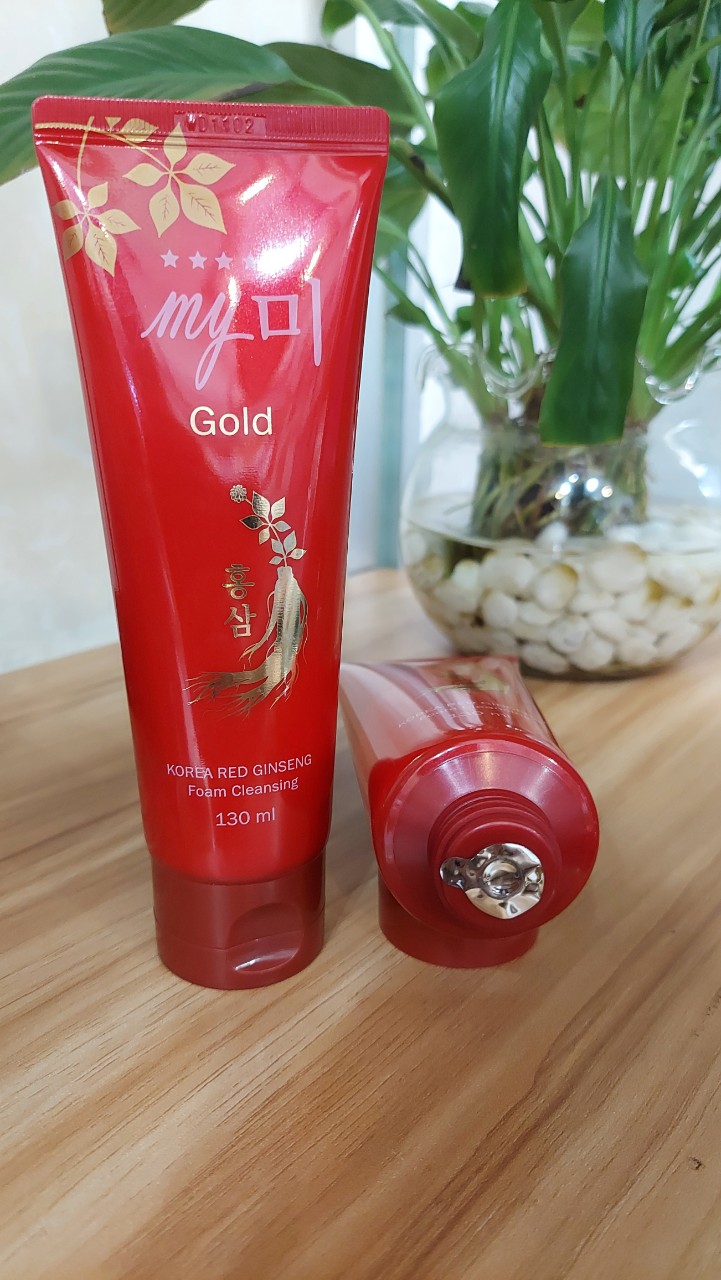 Sữa Rửa Mặt Sâm Đỏ My Gold Hàn Quốc 130ml làm trẻ hóa da , se khít lỗ chân lông và giảm thâm nám