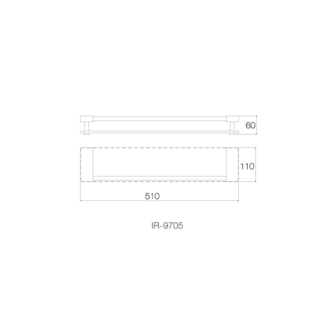 Kệ kính 60cm INOX 304 - IR-9705