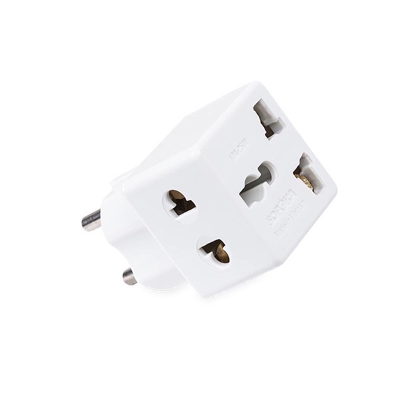 Đầu nối phích cắm chia ngõ 2 chấu 3 chấu trắng P15 Sopoka