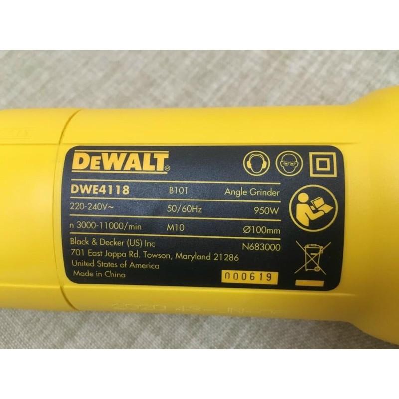 Máy Mài Góc Có Chỉnh Tốc Độ 950W 100 125 mm DEWALT  - Chính Hãng SKU DWE4118 DWE4119 DWE4118-B1 DWE4119-B1