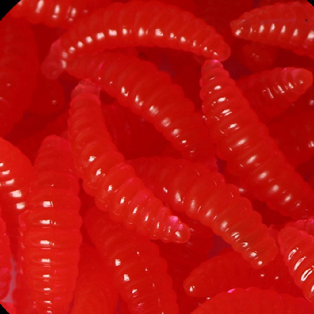 1 Box Worm Artificial Soft Red