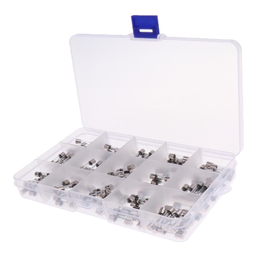 15*10 Pcs 5*20mm Quick Blow Glass Tube Fuse Assortment Kit Fast-blow